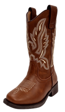 Cowboy Boot Square Toe Tan