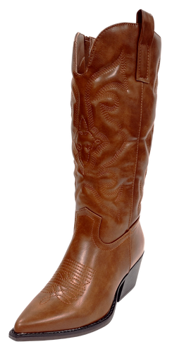 Women Brown Cowboy Boot Elk-1