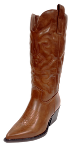Women Brown Cowboy Boot Elk-1